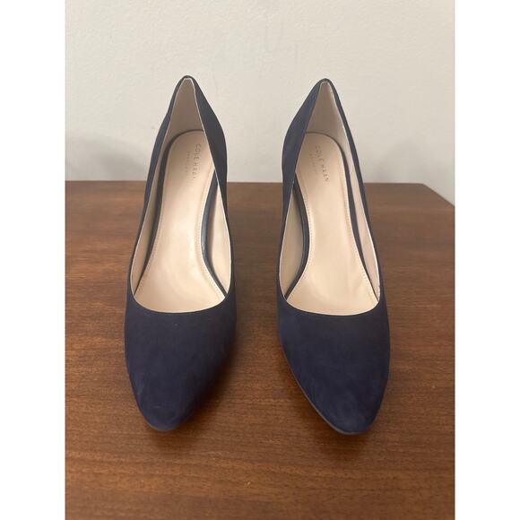 Women's Cole Haan Alanna Shoes Dark Blue Suede Pumps Size 11 - Picture 2 of 7